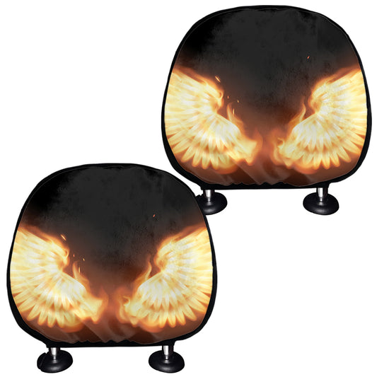 Flame Wings Print Car Headrest Covers