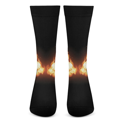 Flame Wings Print Crew Socks
