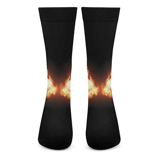 Flame Wings Print Crew Socks