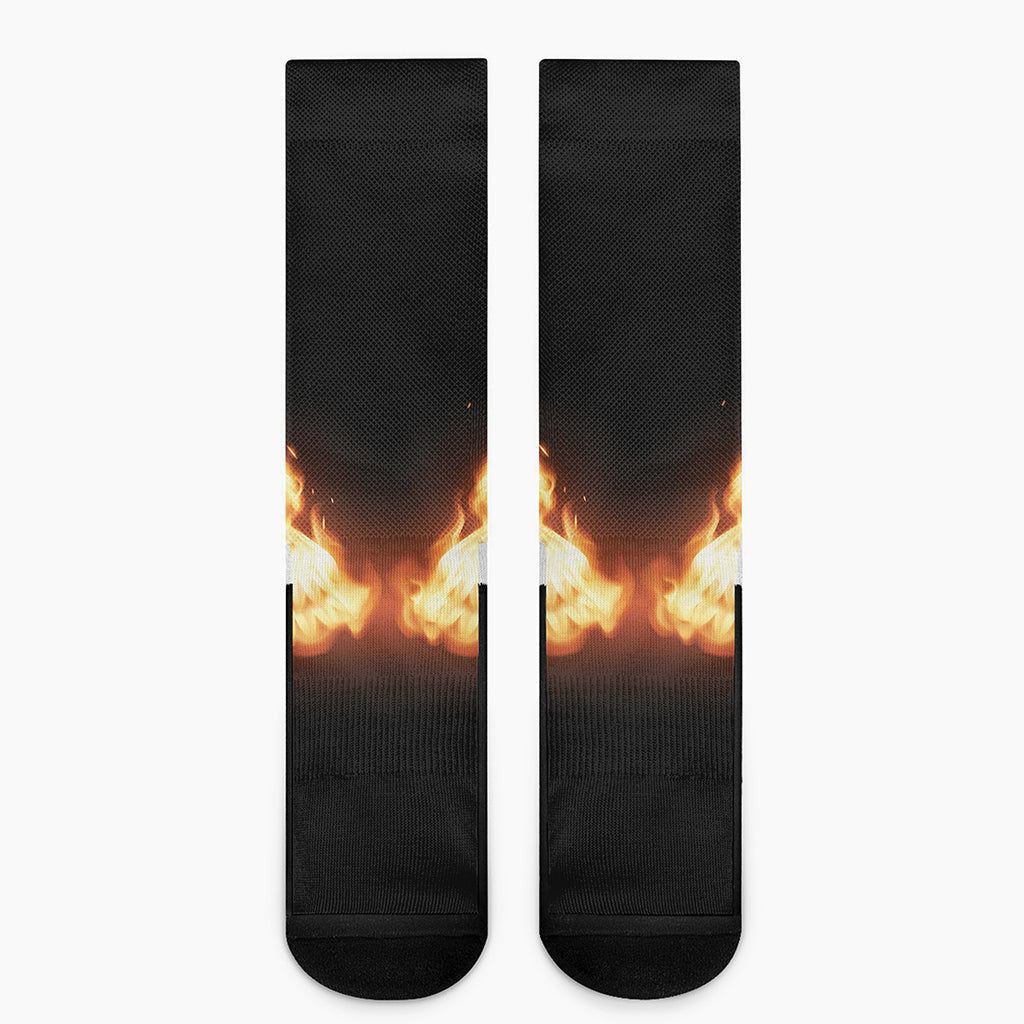 Flame Wings Print Crew Socks
