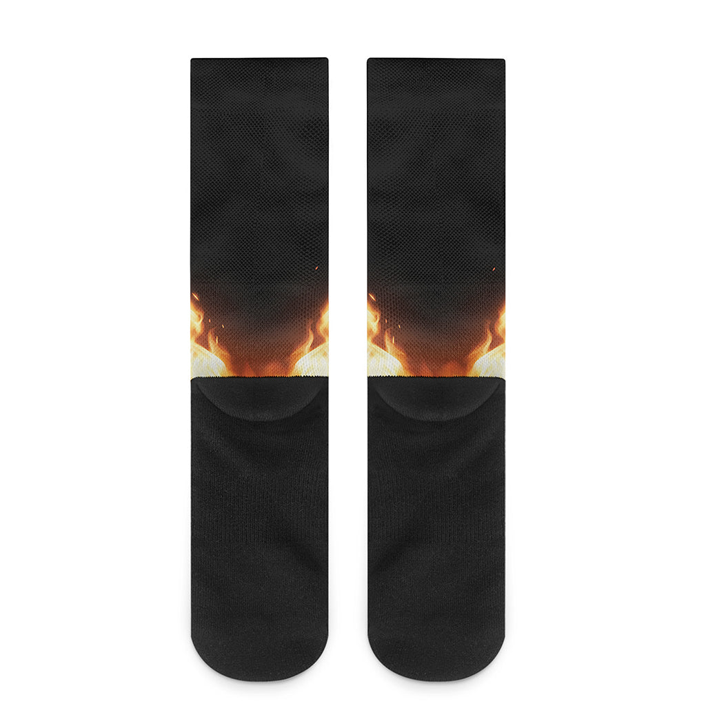 Flame Wings Print Crew Socks