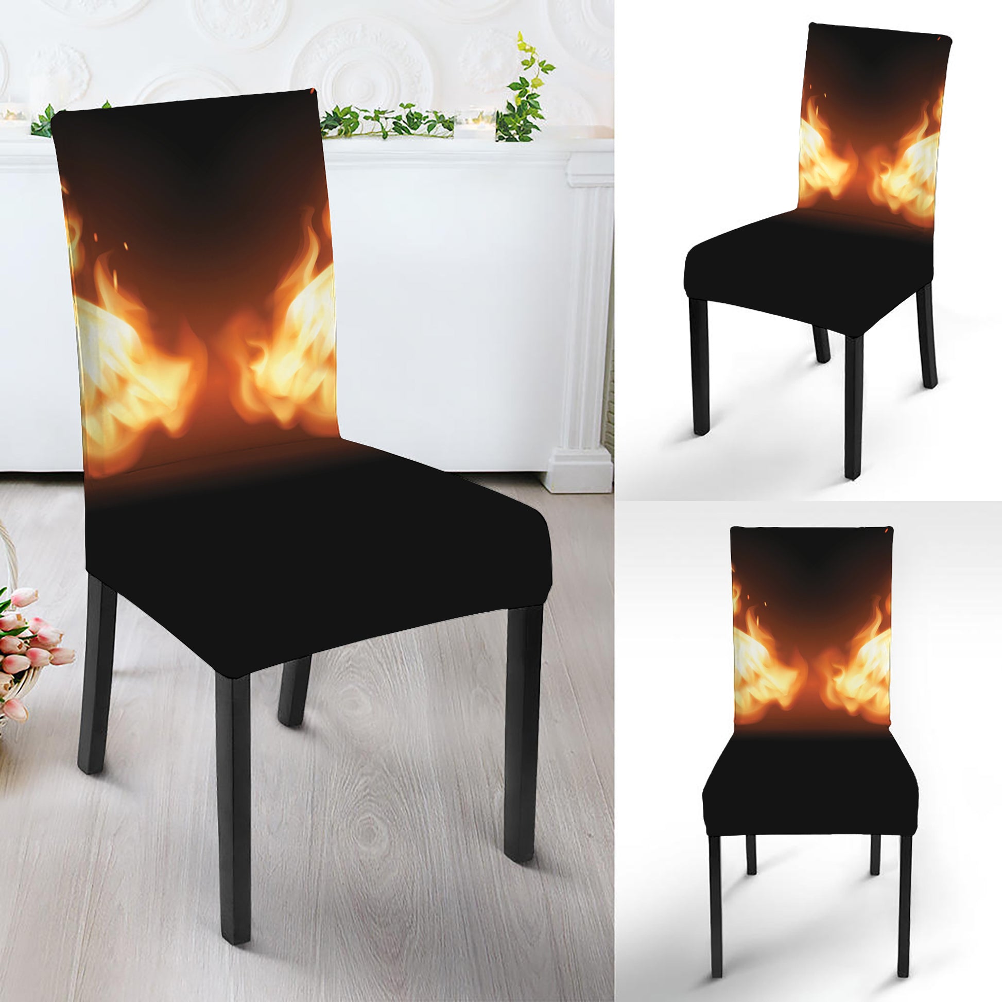 Flame Wings Print Dining Chair Slipcover