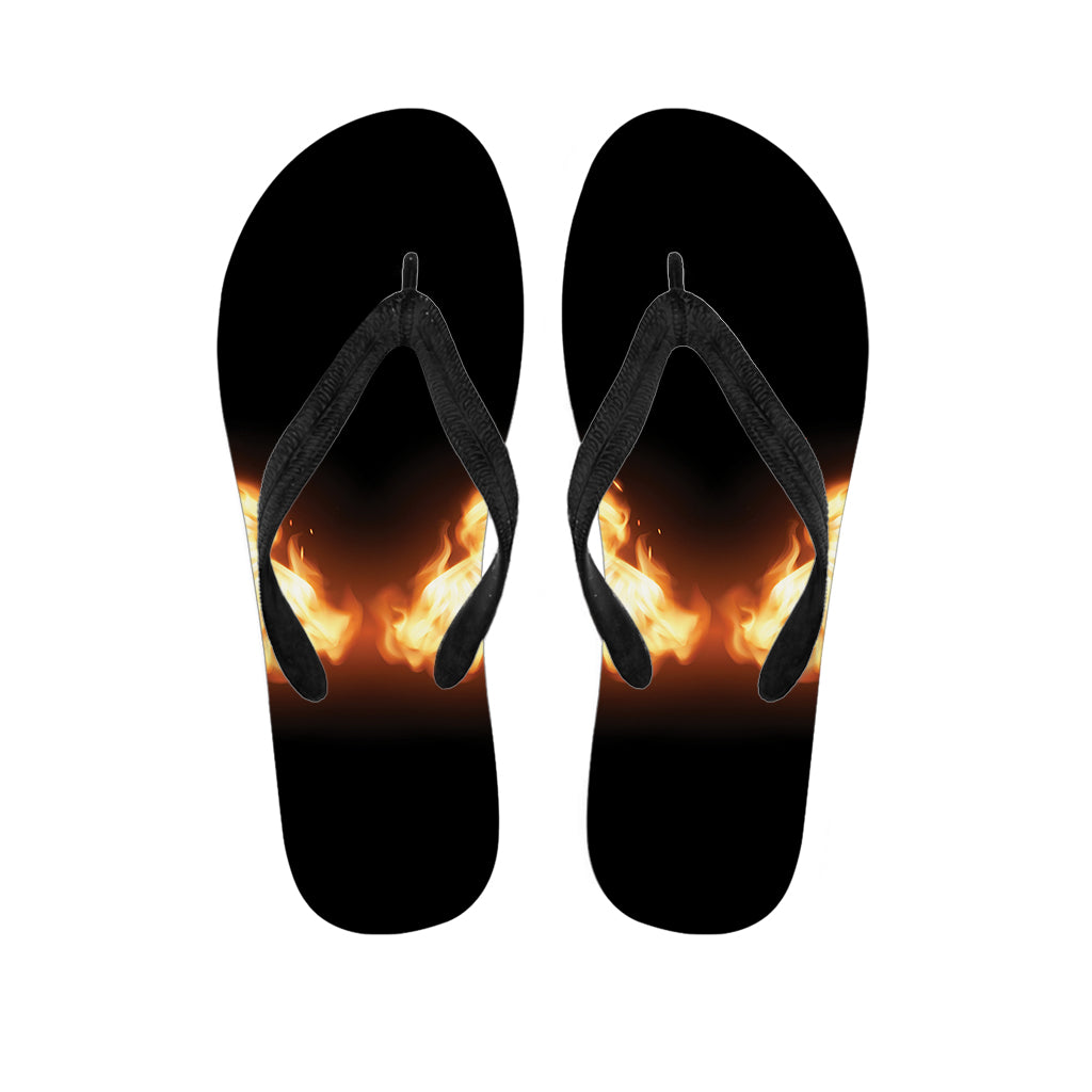 Flame Wings Print Flip Flops