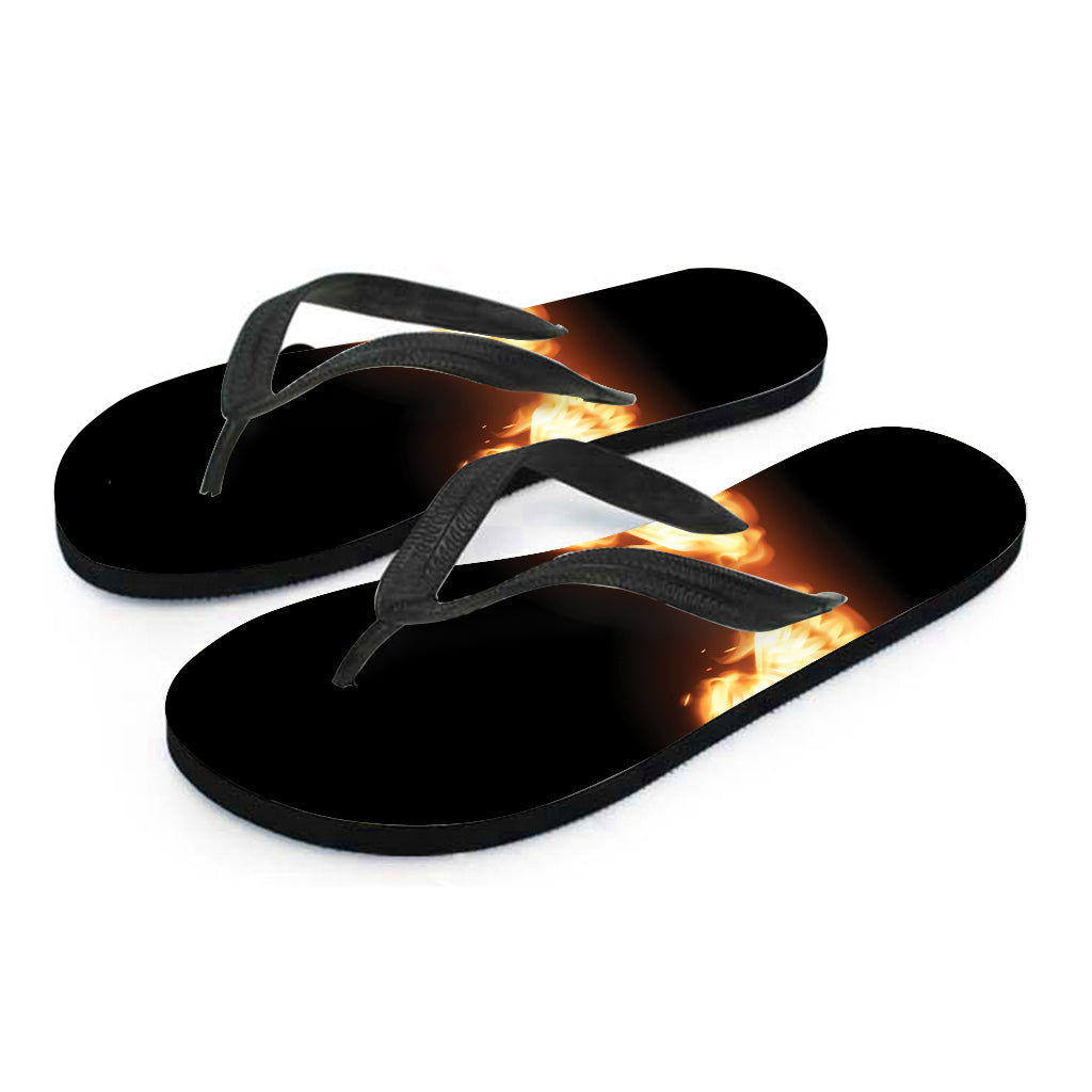 Flame Wings Print Flip Flops