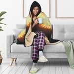 Flame Wings Print Hooded Blanket