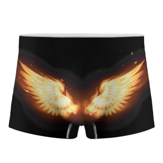Flame Wings Print Men's Boxer Briefs