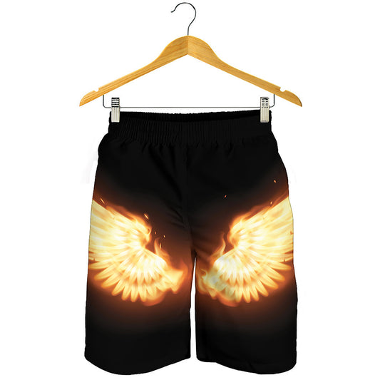 Flame Wings Print Men's Shorts