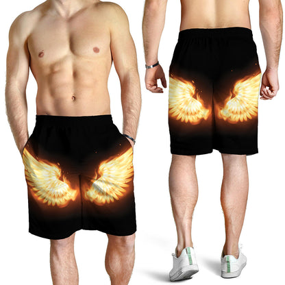 Flame Wings Print Men's Shorts