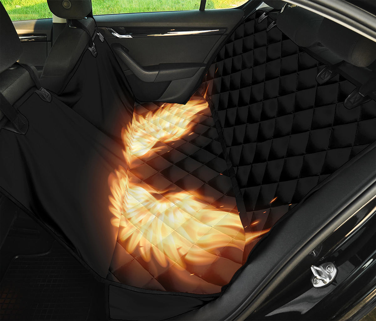 Flame Wings Print Pet Car Back Seat Cover