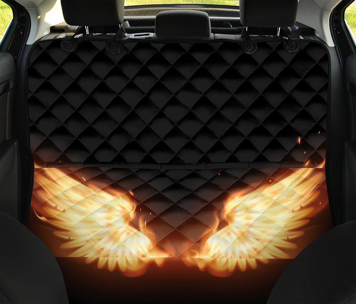 Flame Wings Print Pet Car Back Seat Cover