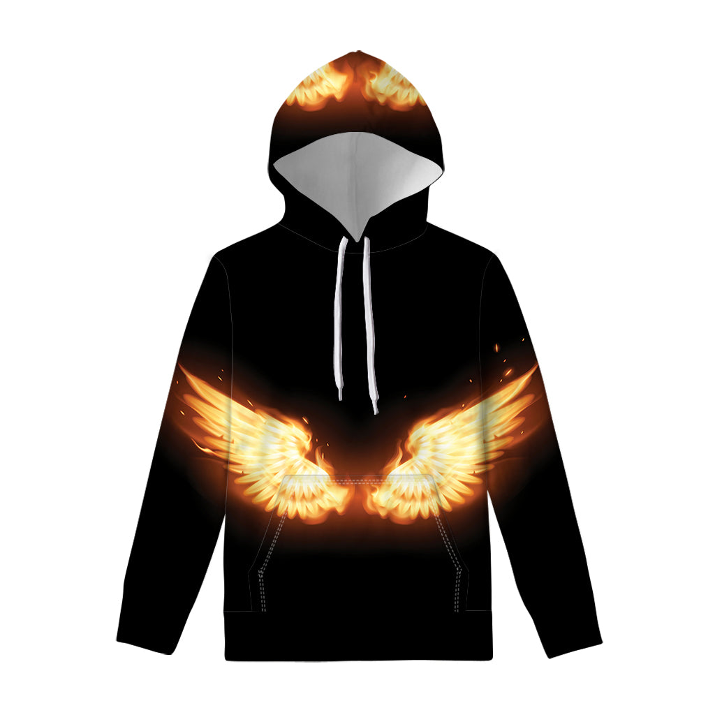 Flame Wings Print Pullover Hoodie