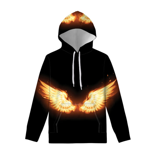 Flame Wings Print Pullover Hoodie