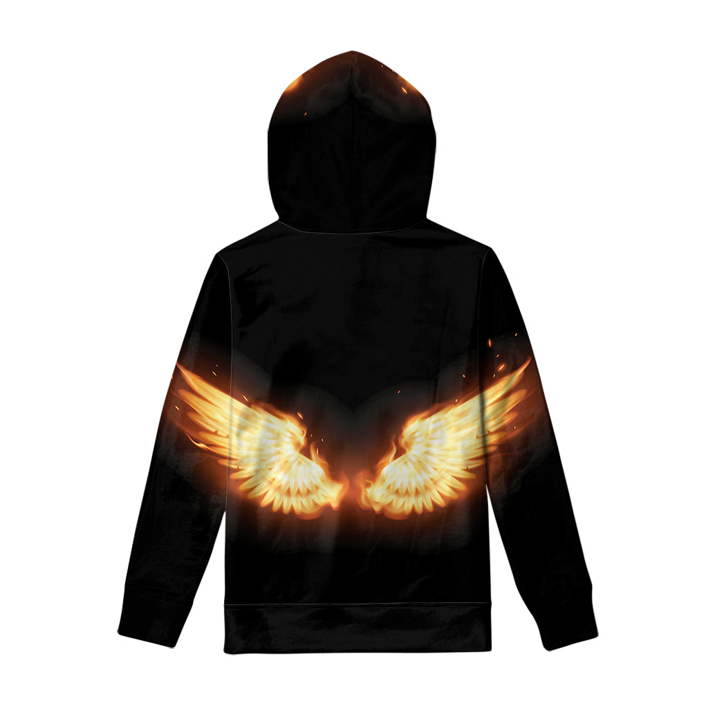 Flame Wings Print Pullover Hoodie
