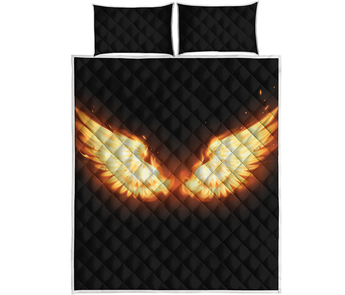 Flame Wings Print Quilt Bed Set