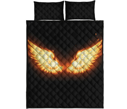 Flame Wings Print Quilt Bed Set