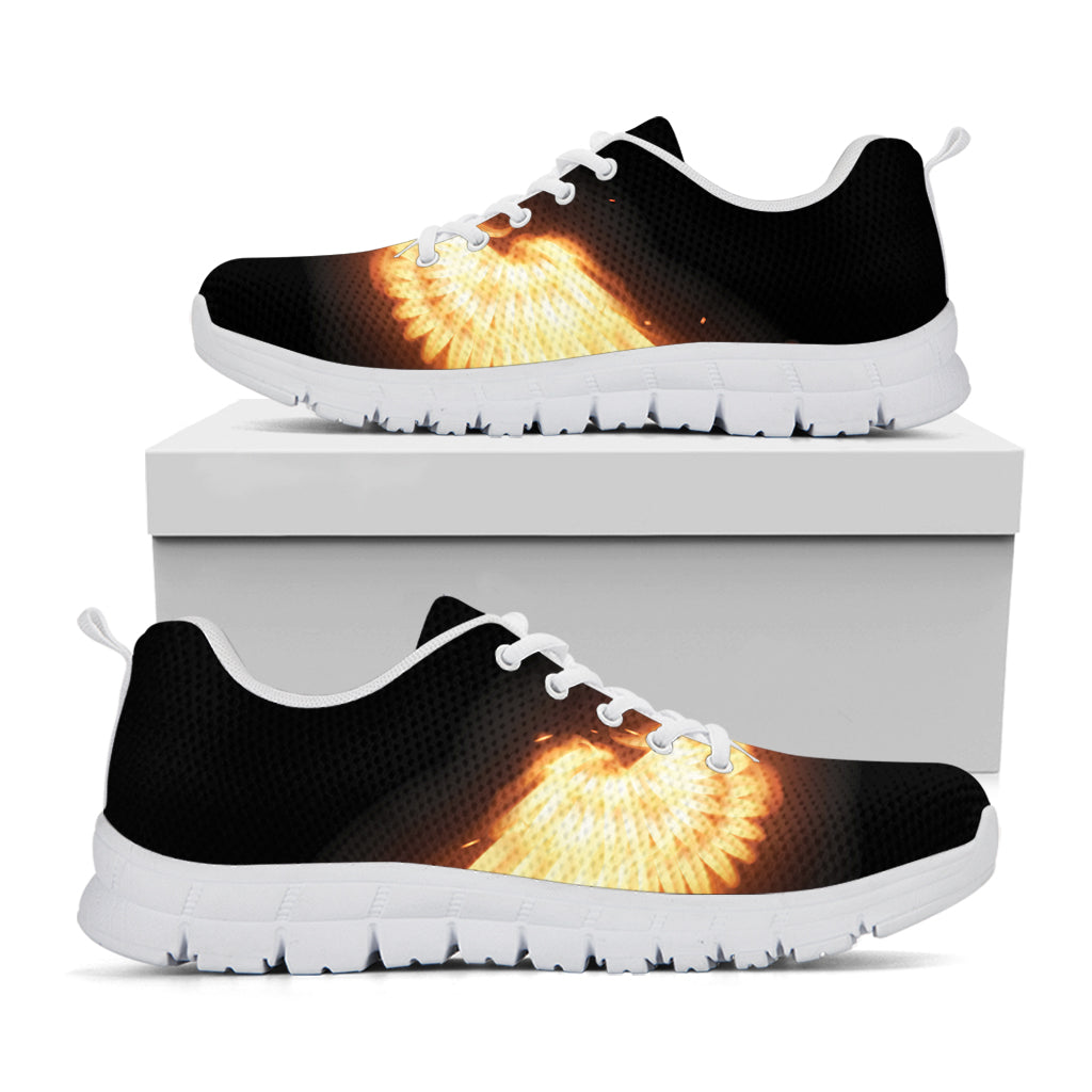Flame Wings Print White Sneakers