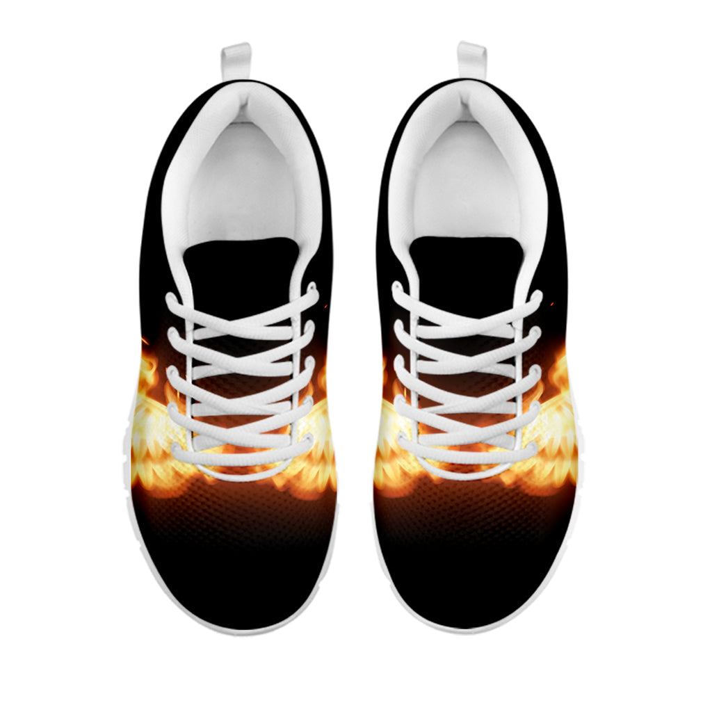 Flame Wings Print White Sneakers