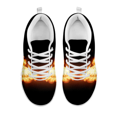 Flame Wings Print White Sneakers