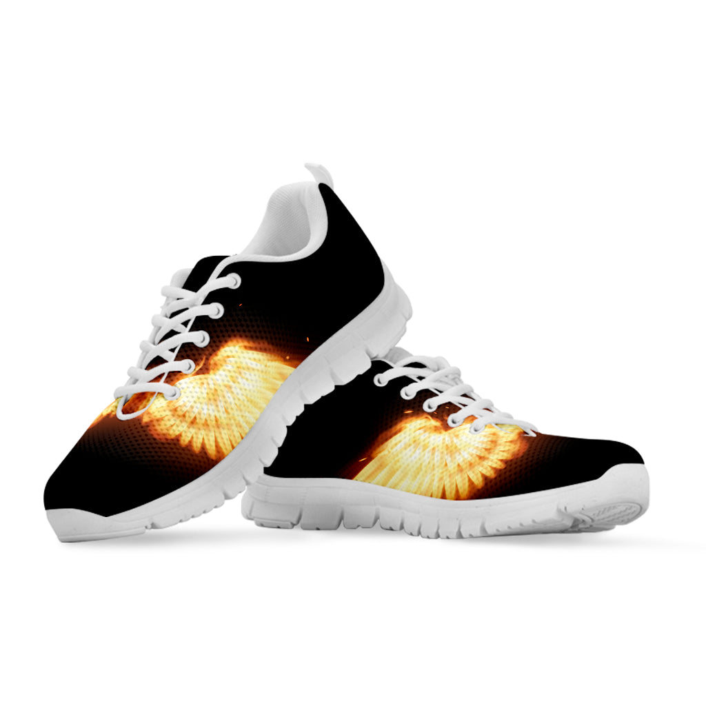 Flame Wings Print White Sneakers