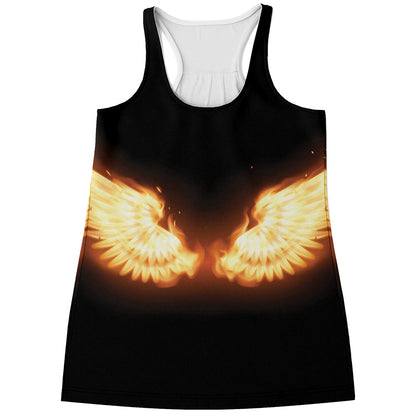 Flame Wings Print Women's Racerback Tank Top