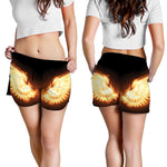 Flame Wings Print Women's Shorts