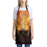 Flaming Demon Skull Print Apron