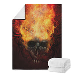 Flaming Demon Skull Print Blanket