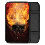 Flaming Demon Skull Print Car Center Console Cover