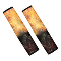 Flaming Demon Skull Print Car Seat Belt Covers