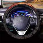 Flaming Demon Skull Print Car Steering Wheel Cover