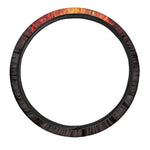 Flaming Demon Skull Print Car Steering Wheel Cover
