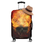 Flaming Demon Skull Print Luggage Cover
