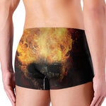 Flaming Demon Skull Print Men's Boxer Briefs