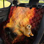 Flaming Demon Skull Print Pet Car Back Seat Cover