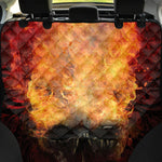 Flaming Demon Skull Print Pet Car Back Seat Cover