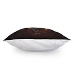 Flaming Demon Skull Print Pillow Cover