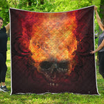 Flaming Demon Skull Print Quilt