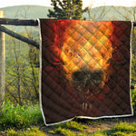 Flaming Demon Skull Print Quilt