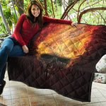 Flaming Demon Skull Print Quilt