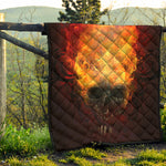 Flaming Demon Skull Print Quilt