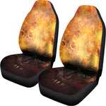 Flaming Demon Skull Print Universal Fit Car Seat Covers