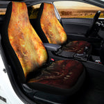 Flaming Demon Skull Print Universal Fit Car Seat Covers