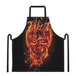 Flaming Evil Skull Print Apron
