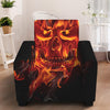 Flaming Evil Skull Print Armchair Slipcover