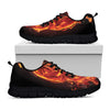 Flaming Evil Skull Print Black Sneakers