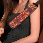 Flaming Evil Skull Print Car Seat Belt Covers