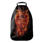 Flaming Evil Skull Print Car Seat Organizers