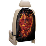 Flaming Evil Skull Print Car Seat Organizers