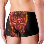 Flaming Evil Skull Print Men's Boxer Briefs