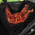 Flaming Evil Skull Print Pet Car Back Seat Cover